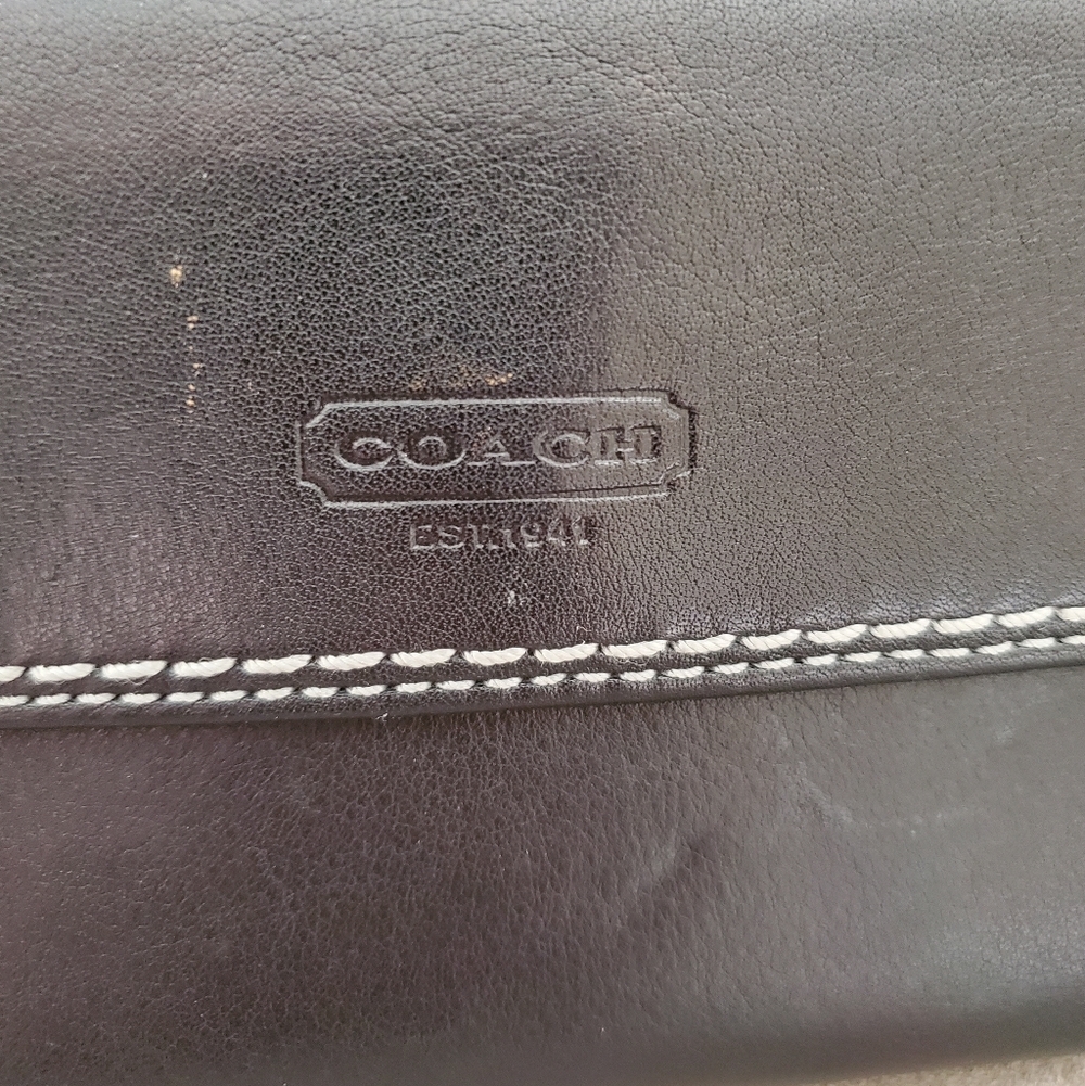 Coach Silver and Black Turnlock Leather Checkbook Wallet Unused With Tags - Picture 4 of 13